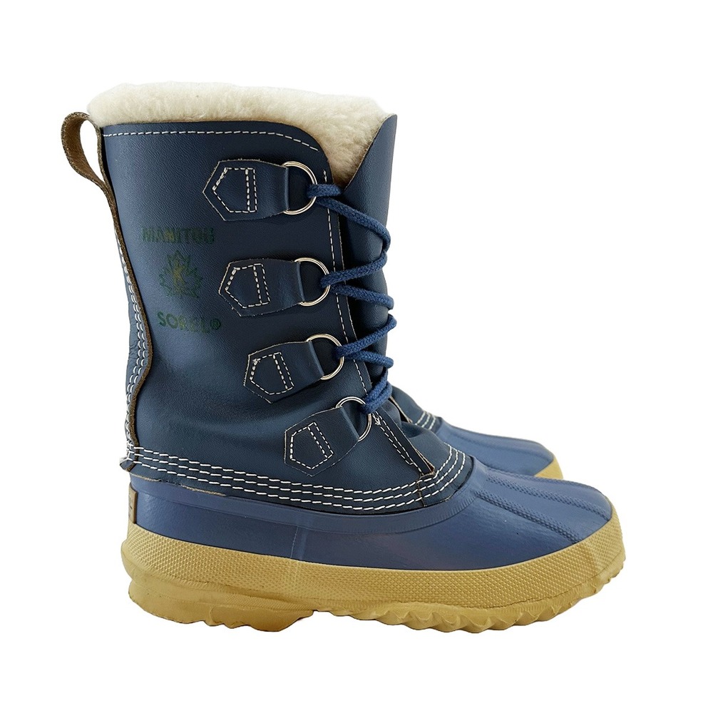 SOREL Vintage Manitou Wool Lined‎ Winter Snow Boots • 5 • blue • gorpcore ski